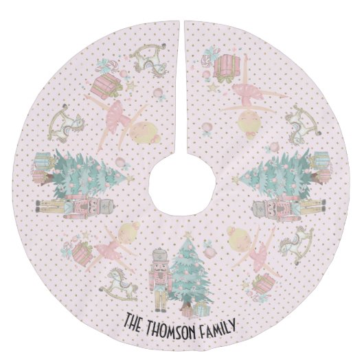 Nutcracker Foto Weihnachten Niedlich Ballerina Polyester Weihnachtsbaumdecke (Vorderseite)