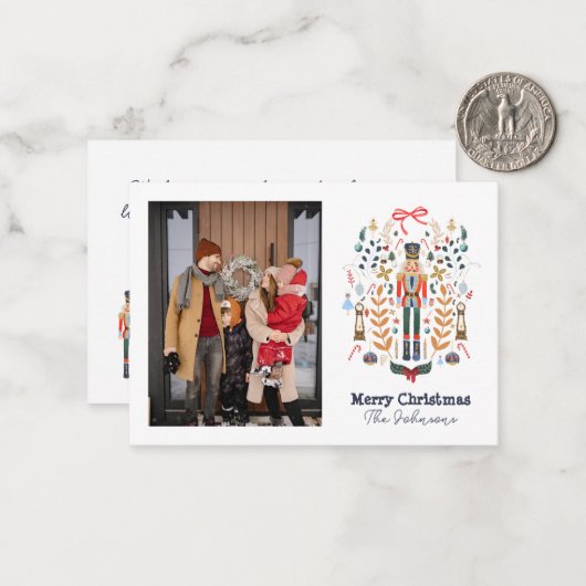 Nutcracker Foto Weihnachtskarte Mitteilungskarte (Vorderseite/Rückseite Beispiel)