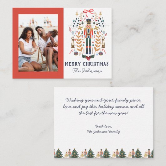 Nutcracker Foto Weihnachtskarte Mitteilungskarte (Vorne/Hinten)