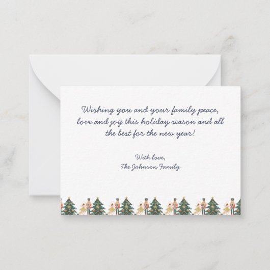 Nutcracker Foto Weihnachtskarte Mitteilungskarte (Rückseite)