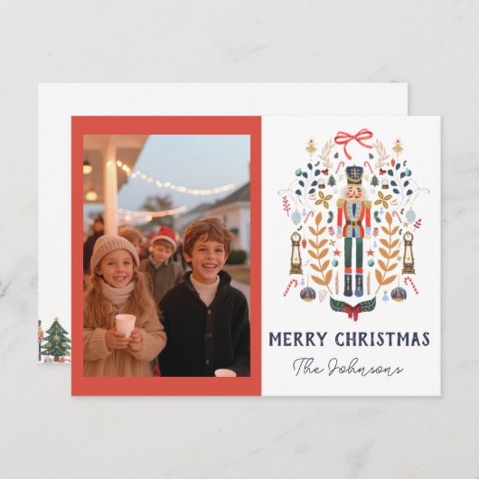 Nutcracker Foto Weihnachtskarte Postkarte (Vorne/Hinten)