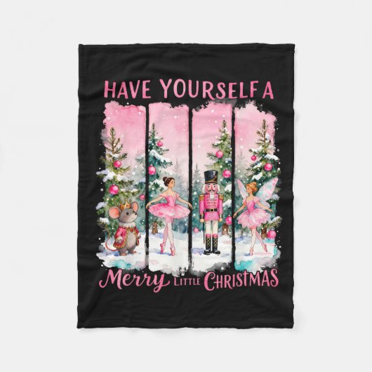 Nutcracker Friends Snow Globe Nk Coquette Bow Chri Fleecedecke (Vorderseite)