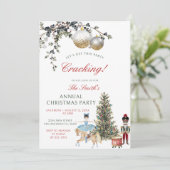 Nutcracker Friendsmas-Feiertags-Weihnachtsfeier Einladung (Stehend Vorderseite)