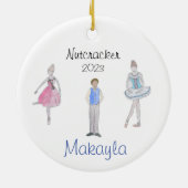Nutcracker Fritz, Blume, Marzipan Keramik Ornament (Hinten)