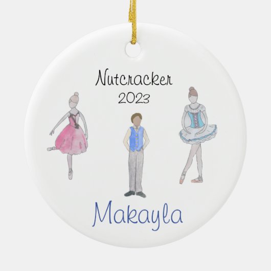 Nutcracker Fritz, Blume, Marzipan Keramik Ornament (Hinten)