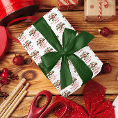 Nutcracker Frohe Weihnachten Red Retro Typografie Geschenkpapier