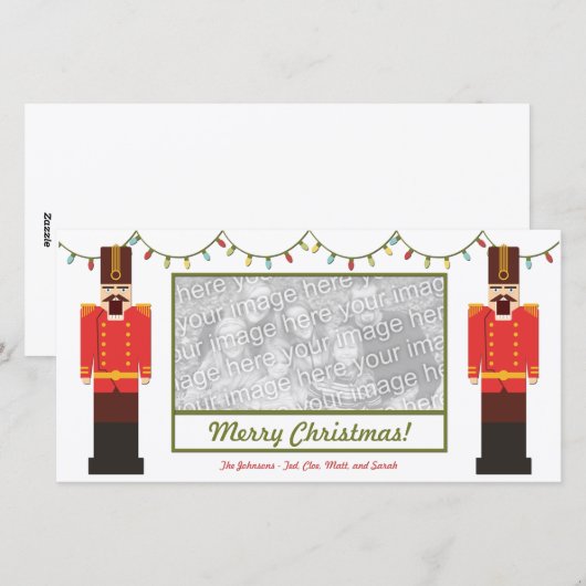 Nutcracker, Frohe Weihnachten, Vorlage für Fotokar (Vorne/Hinten)