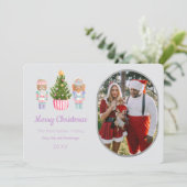 Nutcracker Frohe Weihnachts-Foto-Grußkarte Einladung (Stehend Vorderseite)