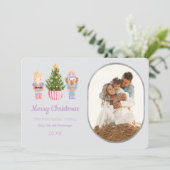 Nutcracker Frohe Weihnachts-Foto-Grußkarte Einladung (Stehend Vorderseite)