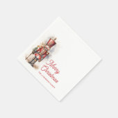 Nutcracker Frohe Weihnachts Personalisierter Name Serviette (Ecke)