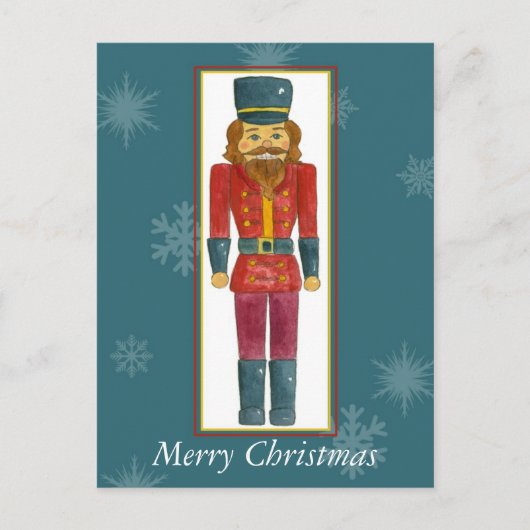 Nutcracker Frohe Weihnachtsfeiertage Soldier Vinta Feiertagspostkarte (Vorderseite)