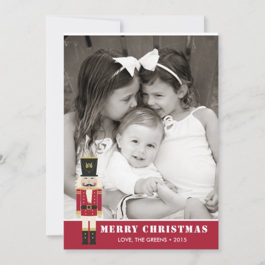 Nutcracker Frohe Weihnachtsfotokarte Feiertagskarte (Vorderseite)