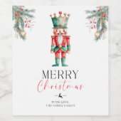 Nutcracker Frohe Weihnachtsgeschenk Weinetikett (Einzelnes Label)