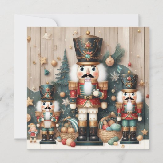 Nutcracker Frohe Weihnachtsgrüßkarte Feiertagskarte (Vorderseite)