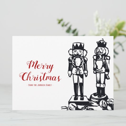 Nutcracker Frohe Weihnachtskarte Feiertagskarte (Stehend Vorderseite)