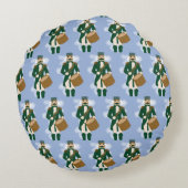 Nutcracker Frosted Blue Round Cushion Rundes Kissen (Rückseite)