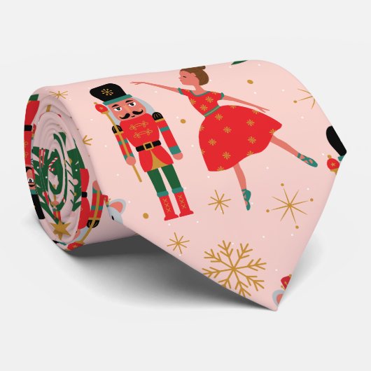 Nutcracker Funny Pink Weihnachten Krawatte (Gerollt)