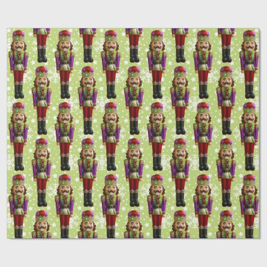 Nutcracker für weihnachtlich farbiges Wrapping Pap Geschenkpapier (Flach)