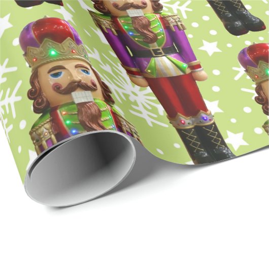 Nutcracker für weihnachtlich farbiges Wrapping Pap Geschenkpapier (Rolleneckpunkt)