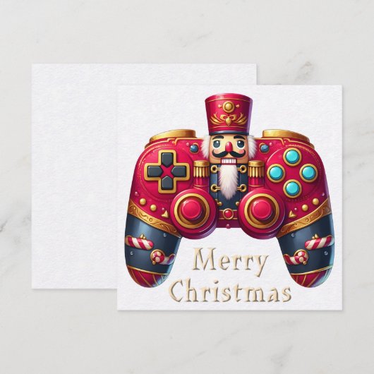 Nutcracker Game Controller Weihnachtskarte (Vorne/Hinten)