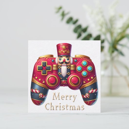 Nutcracker Game Controller Weihnachtskarte (Stehend Vorderseite)