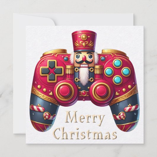 Nutcracker Game Controller Weihnachtskarte (Vorderseite)