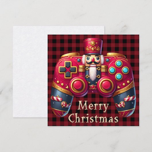 Nutcracker Game Controller Weihnachtskarte (Vorne/Hinten)