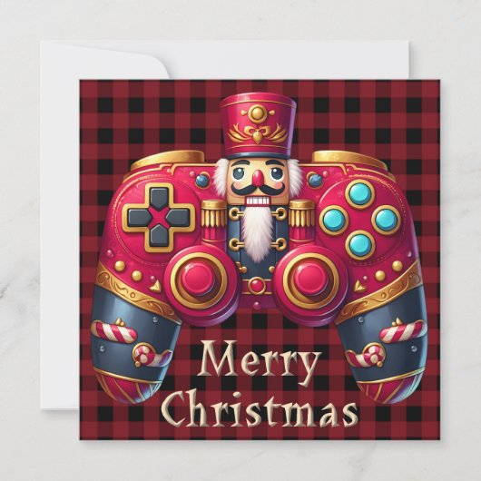 Nutcracker Game Controller Weihnachtskarte (Vorderseite)