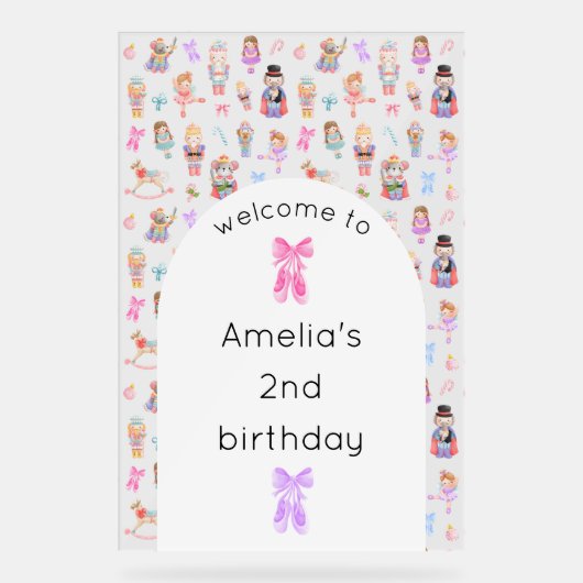 Nutcracker Geburtstag Willkommen Acrylschild (Vorderseite)