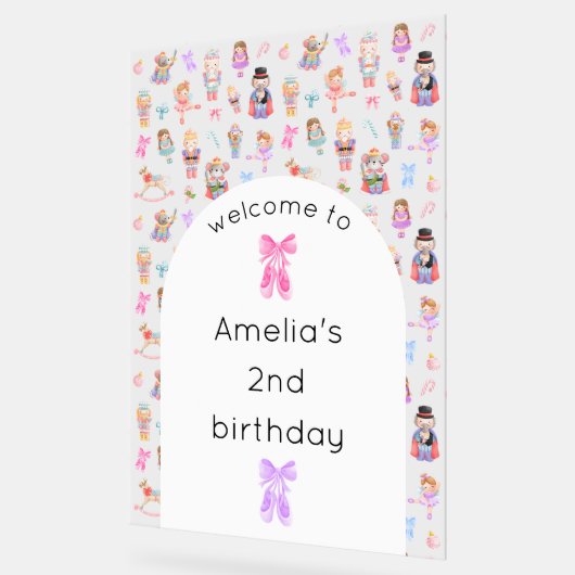 Nutcracker Geburtstag Willkommen Acrylschild (Winkel)