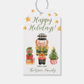 Nutcracker, Geschenke, Weihnachtsbaum glückliche F Geschenkanhänger (Vorderseite)