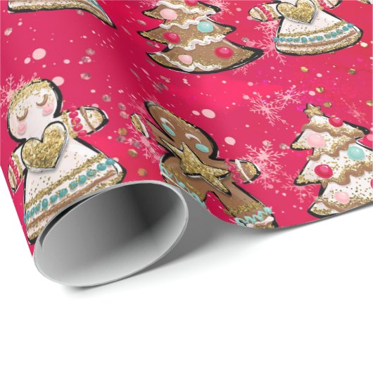 Nutcracker Gingerbrot Angels Sugar Plum Geschenk Geschenkpapier (Rolleneckpunkt)