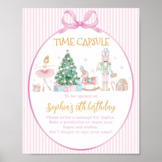 Nutcracker Girl Birthday Time Capsule Sign Poster (Vorne)