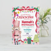 Nutcracker girl Christmas birthday invite. Einladung (Stehend Vorderseite)
