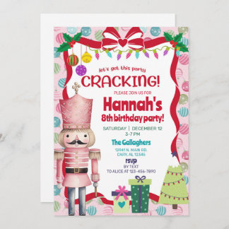 Nutcracker girl Christmas birthday invite. Einladung