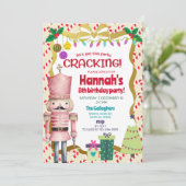Nutcracker girl Christmas birthday invite. Einladung (Stehend Vorderseite)