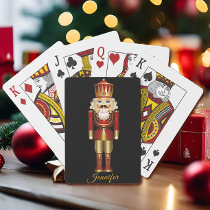 Nutcracker Gold Red Personalize Namensgeschenk Spielkarten