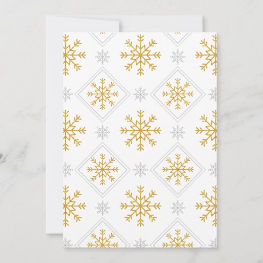 Nutcracker Gold Snowflakes Weihnachtsfeiertag Part Einladung (Rückseite)