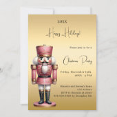 Nutcracker Gold Weihnachtsgebäck Party Einladung (Vorderseite)