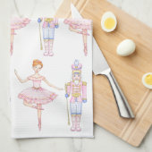 Nutcracker Grandmillennial Weihnachtshandtuch Geschirrtuch (Viertel Falte)