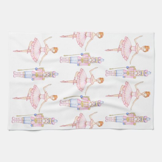 Nutcracker Grandmillennial Weihnachtshandtuch Geschirrtuch (Horizontal)