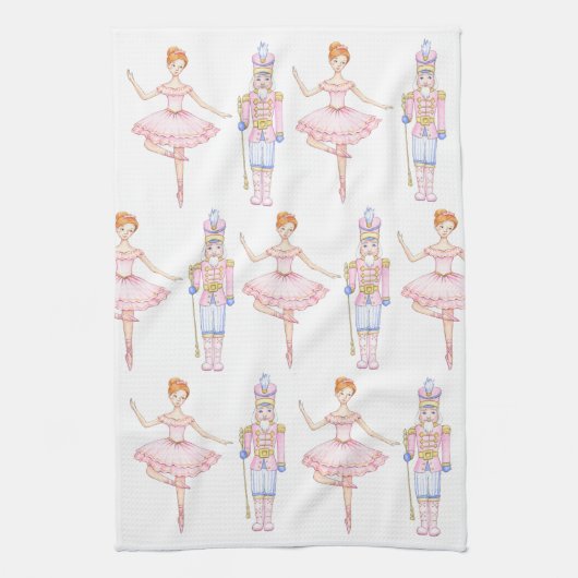 Nutcracker Grandmillennial Weihnachtshandtuch Geschirrtuch (Vertikal)