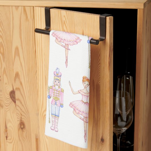 Nutcracker Grandmillennial Weihnachtshandtuch Geschirrtuch (Drittel gefaltet)