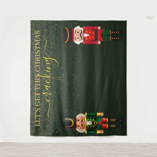 Nutcracker Green Christmas Foto Stand Hintergrund Wandteppich (Vorderseite)