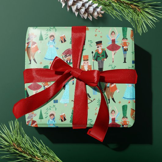 Nutcracker Green Christmas Holiday Geschenkpapier