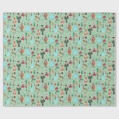Nutcracker Green Christmas Holiday Geschenkpapier (Flach)