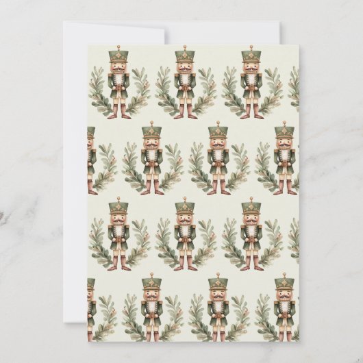 Nutcracker Green Elegante Weihnachtsfeier Einladung (Rückseite)