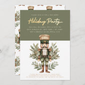 Nutcracker Green Gold Elegante Holiday Party Einladung (Vorne/Hinten)