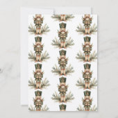 Nutcracker Green Gold Weihnachtsfeier Einladung (Rückseite)