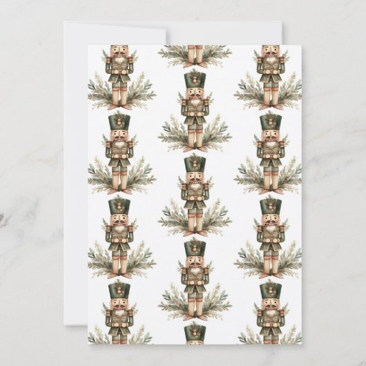 Nutcracker Green Gold Weihnachtsfeier Einladung (Rückseite)